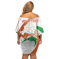 Personalised Niger Family Matching Off Shoulder Short Dress and Hawaiian Shirt 1960 Jamhuriyar Nijar Independence Day