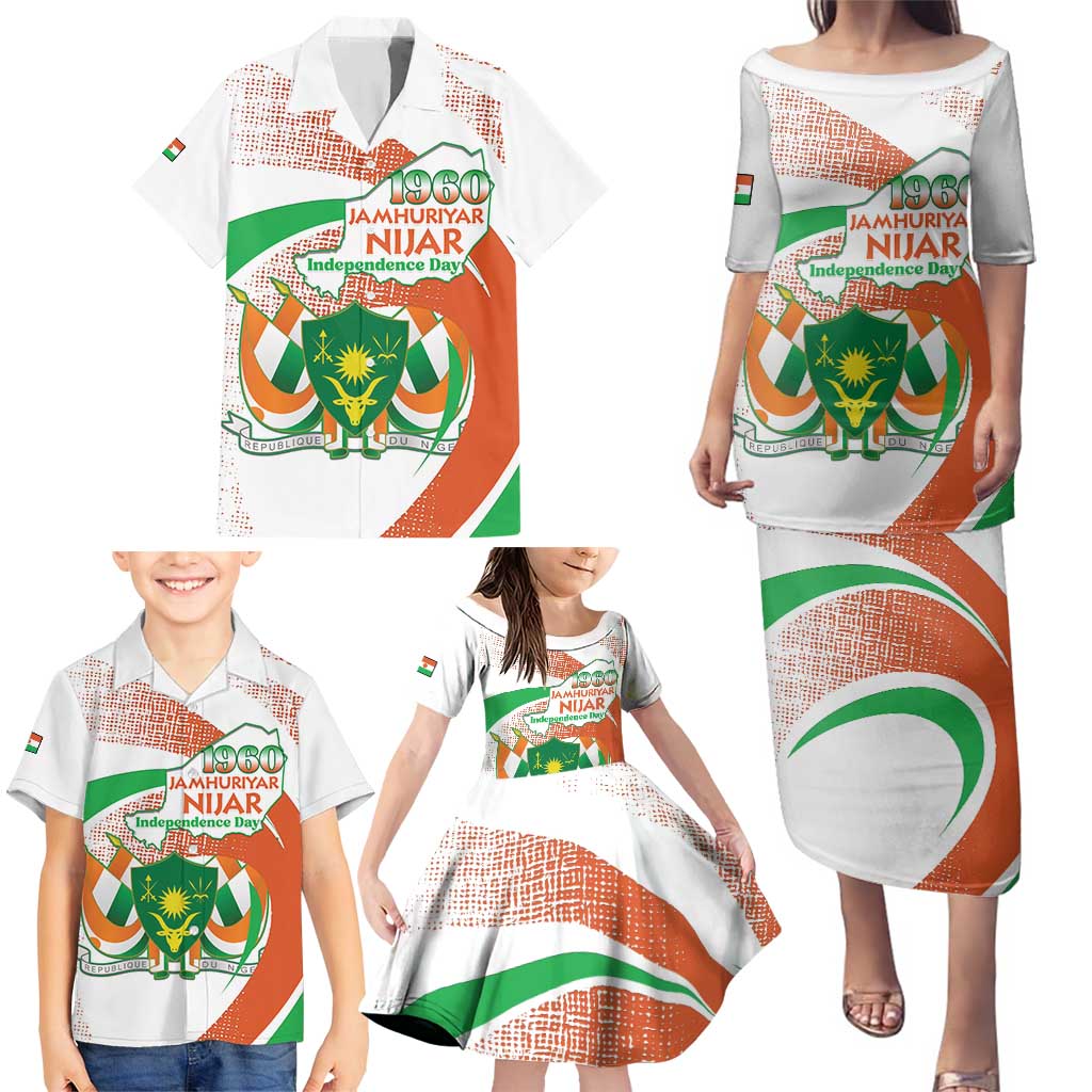 Personalised Niger Family Matching Puletasi and Hawaiian Shirt 1960 Jamhuriyar Nijar Independence Day