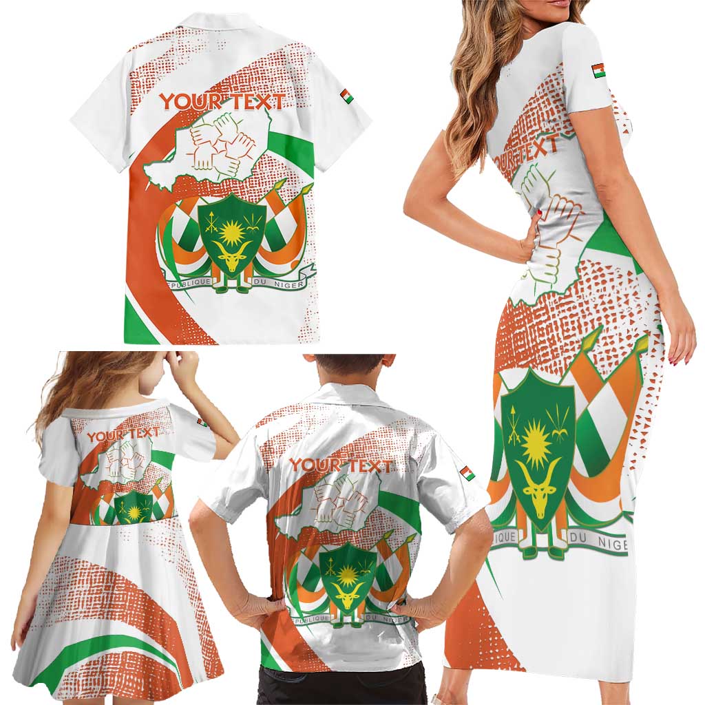 Personalised Niger Family Matching Short Sleeve Bodycon Dress and Hawaiian Shirt 1960 Jamhuriyar Nijar Independence Day