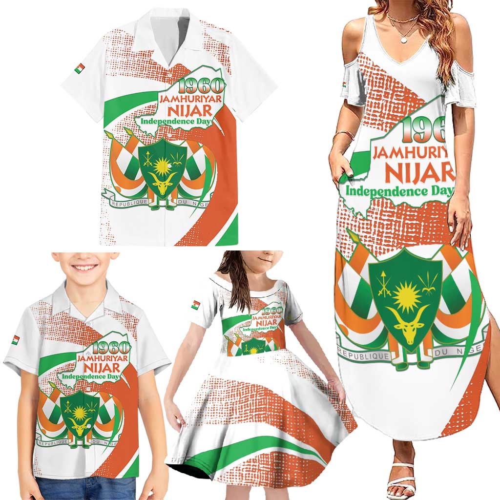 Personalised Niger Family Matching Summer Maxi Dress and Hawaiian Shirt 1960 Jamhuriyar Nijar Independence Day