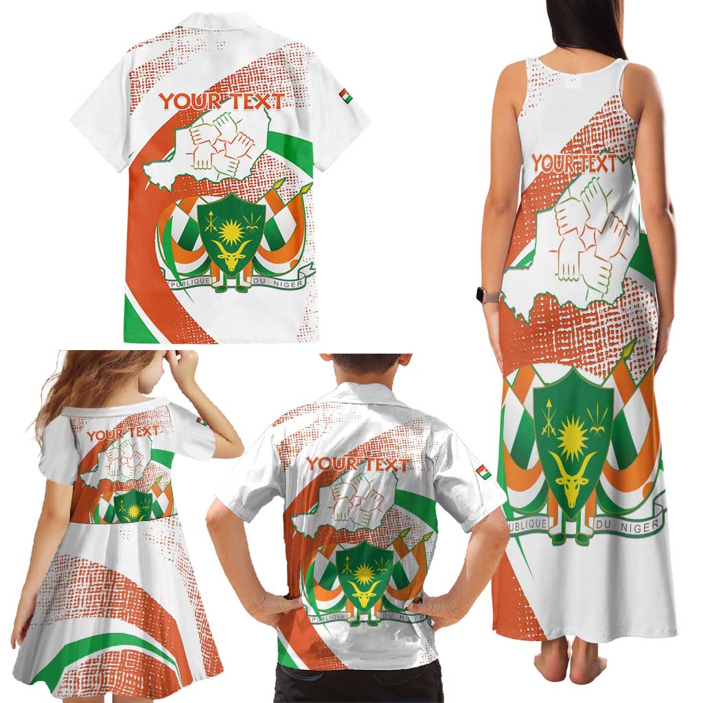 Personalised Niger Family Matching Tank Maxi Dress and Hawaiian Shirt 1960 Jamhuriyar Nijar Independence Day
