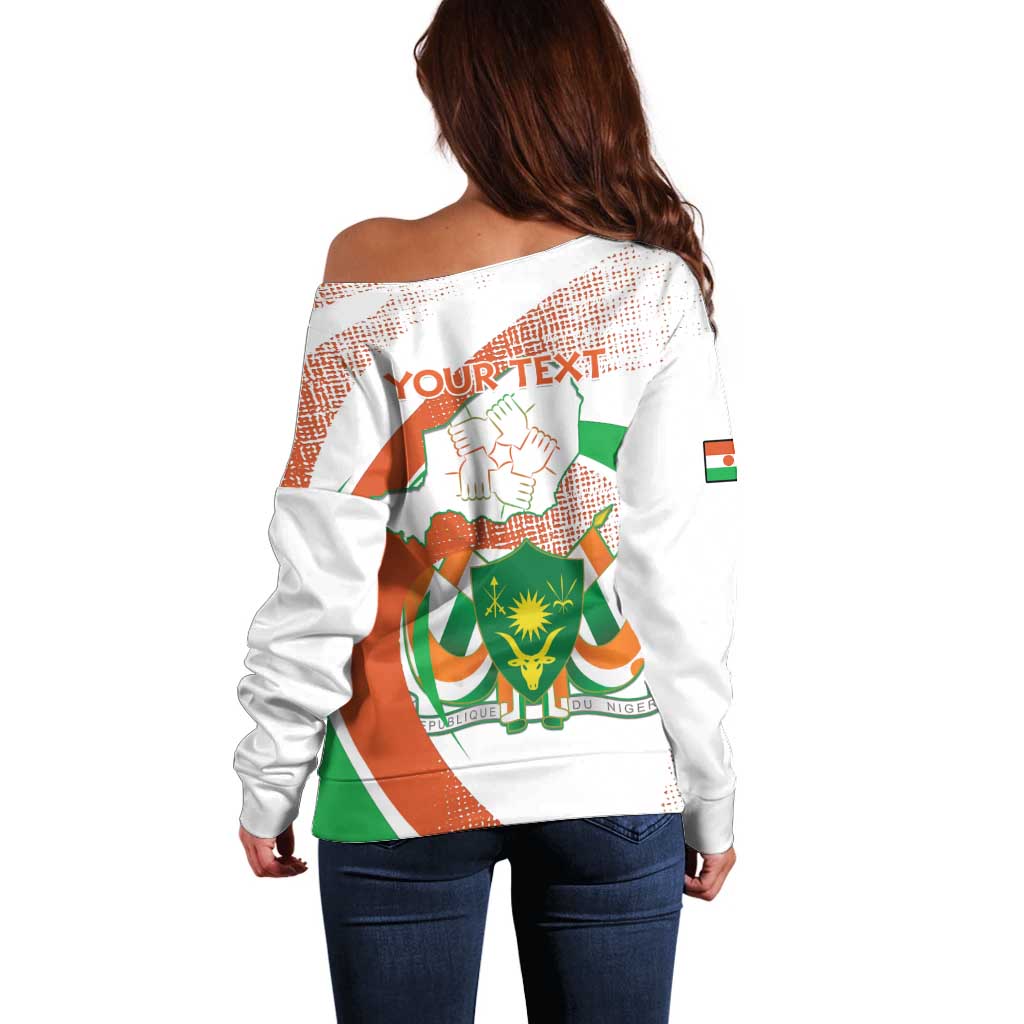Personalised Niger Off Shoulder Sweater 1960 Jamhuriyar Nijar Independence Day