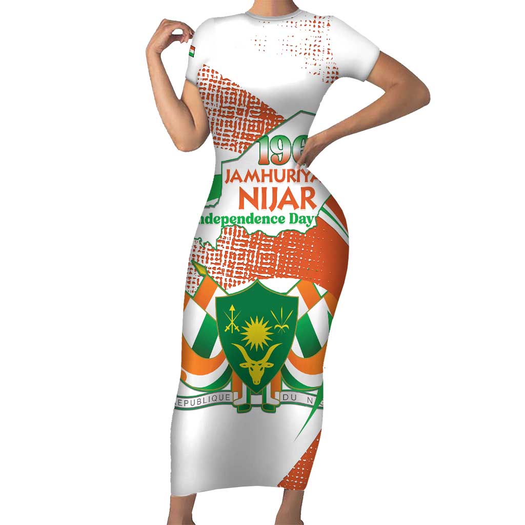 Personalised Niger Short Sleeve Bodycon Dress 1960 Jamhuriyar Nijar Independence Day
