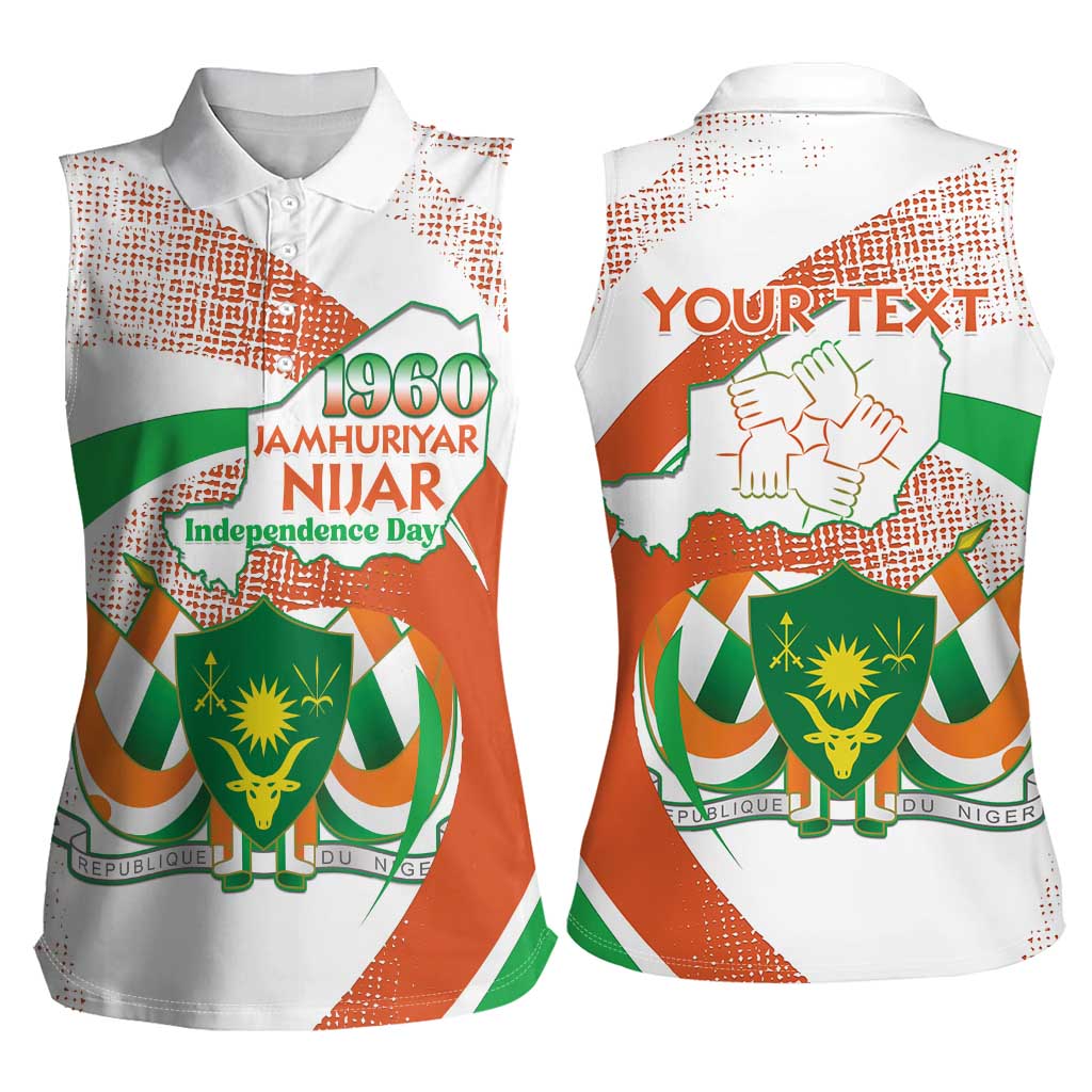 Personalised Niger Women Sleeveless Polo Shirt 1960 Jamhuriyar Nijar Independence Day