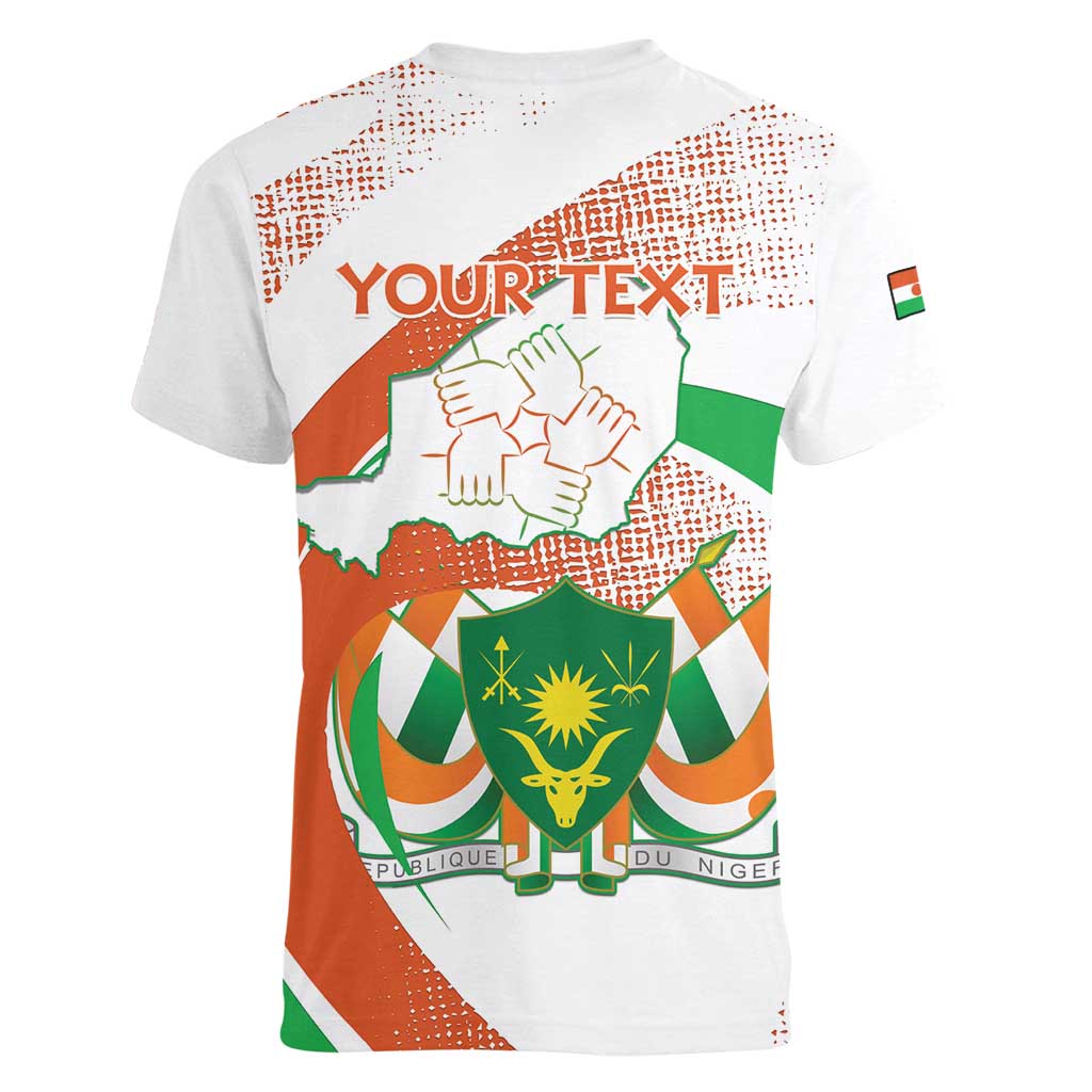 Personalised Niger Women V-Neck T-Shirt 1960 Jamhuriyar Nijar Independence Day