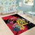 First Empire of Haiti Area Rug Haitian Coat Of Arms 1804-1806 Tropical Flowers