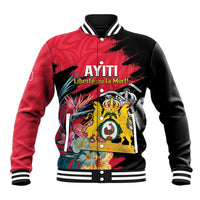 Personalised First Empire of Haiti Baseball Jacket Haitian Coat Of Arms 1804-1806 Tropical Flowers