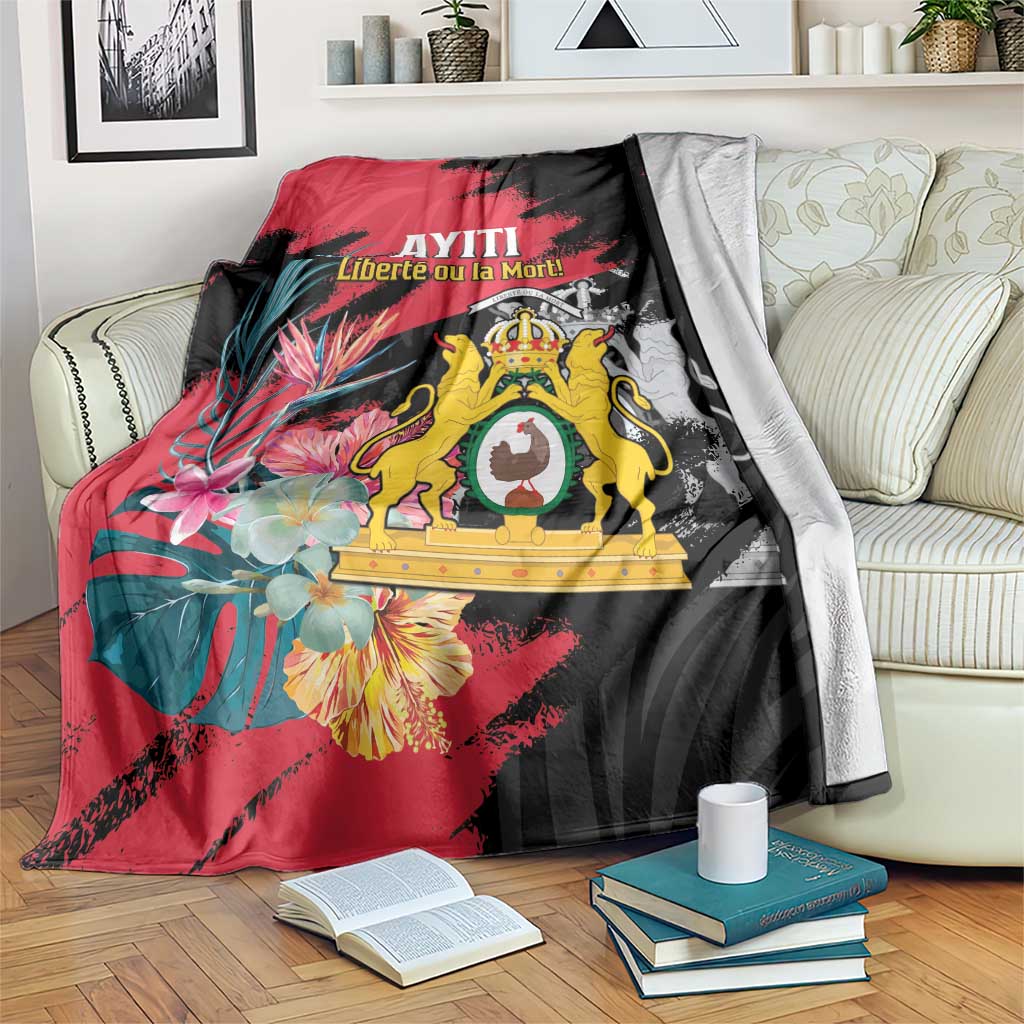 First Empire of Haiti Blanket Haitian Coat Of Arms 1804-1806 Tropical Flowers