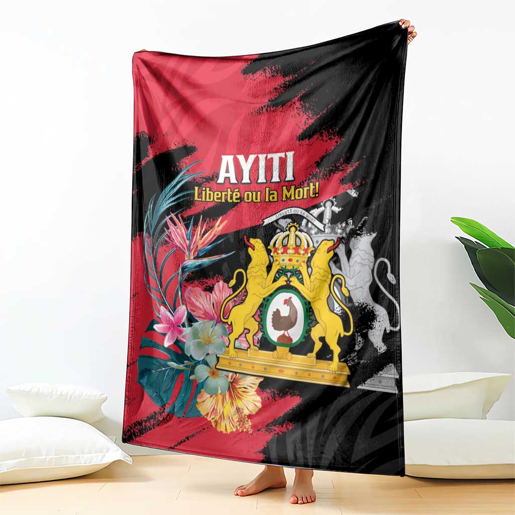 First Empire of Haiti Blanket Haitian Coat Of Arms 1804-1806 Tropical Flowers