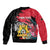 Personalised First Empire of Haiti Bomber Jacket Haitian Coat Of Arms 1804-1806 Tropical Flowers