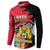 Personalised First Empire of Haiti Button Sweatshirt Haitian Coat Of Arms 1804-1806 Tropical Flowers