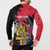 Personalised First Empire of Haiti Button Sweatshirt Haitian Coat Of Arms 1804-1806 Tropical Flowers