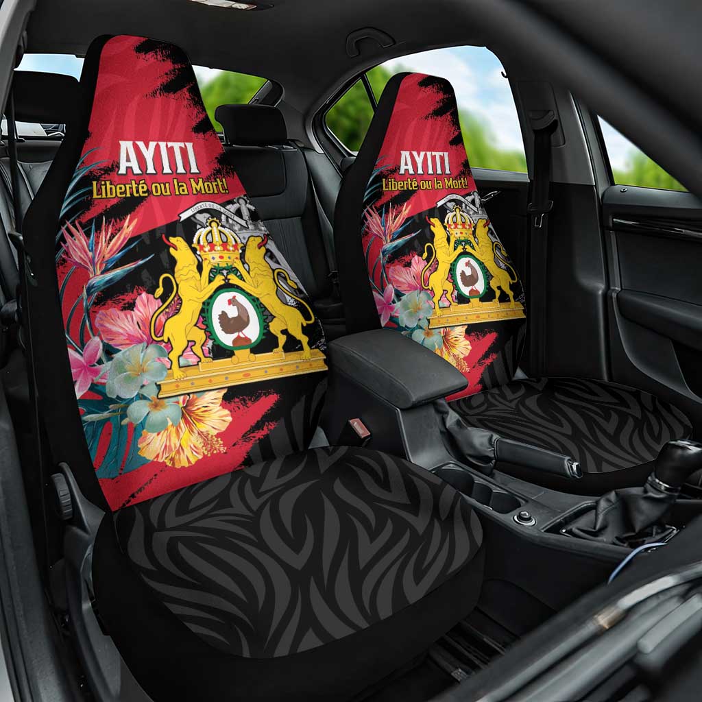 First Empire of Haiti Car Seat Cover Haitian Coat Of Arms 1804-1806 Tropical Flowers