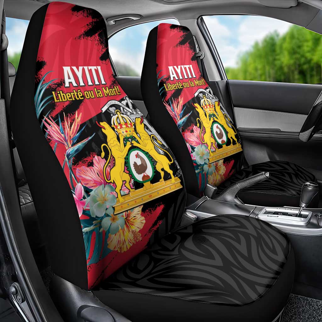 First Empire of Haiti Car Seat Cover Haitian Coat Of Arms 1804-1806 Tropical Flowers