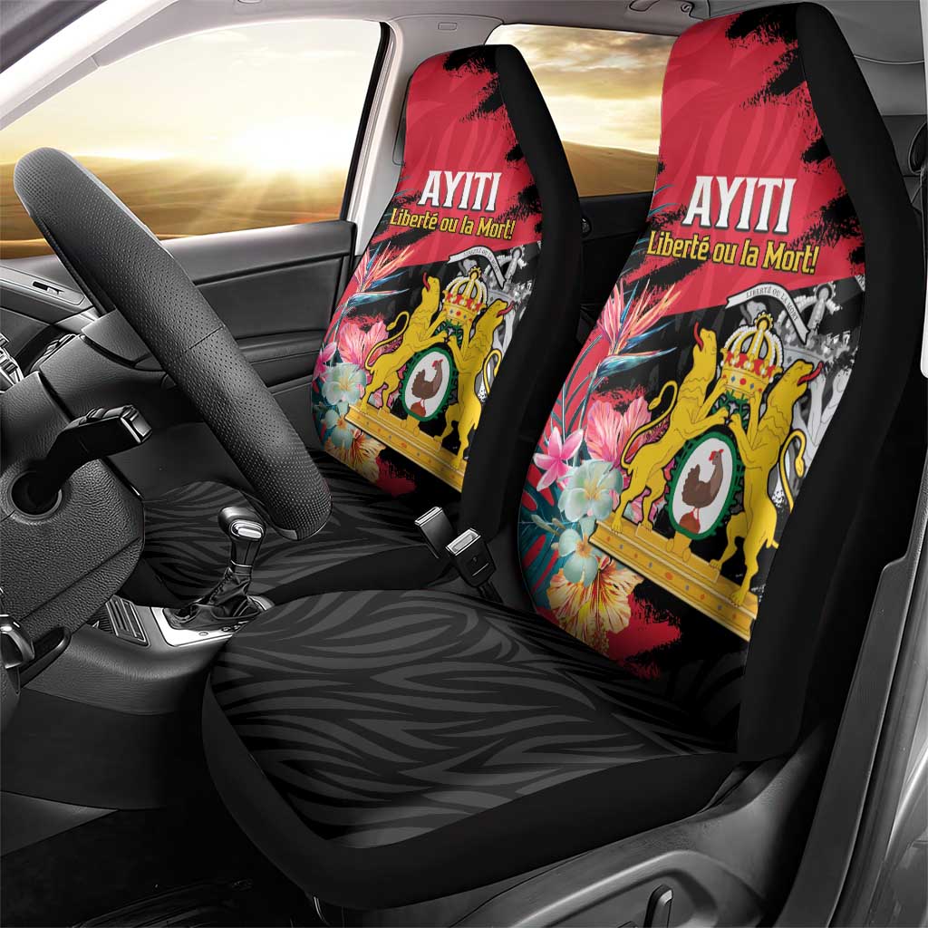 First Empire of Haiti Car Seat Cover Haitian Coat Of Arms 1804-1806 Tropical Flowers