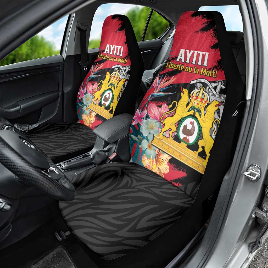 First Empire of Haiti Car Seat Cover Haitian Coat Of Arms 1804-1806 Tropical Flowers