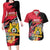 Personalised First Empire of Haiti Couples Matching Long Sleeve Bodycon Dress and Hawaiian Shirt Haitian Coat Of Arms 1804-1806 Tropical Flowers