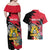 Personalised First Empire of Haiti Couples Matching Off Shoulder Maxi Dress and Hawaiian Shirt Haitian Coat Of Arms 1804-1806 Tropical Flowers