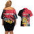 Personalised First Empire of Haiti Couples Matching Off Shoulder Short Dress and Hawaiian Shirt Haitian Coat Of Arms 1804-1806 Tropical Flowers