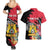 Personalised First Empire of Haiti Couples Matching Summer Maxi Dress and Hawaiian Shirt Haitian Coat Of Arms 1804-1806 Tropical Flowers