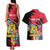 Personalised First Empire of Haiti Couples Matching Tank Maxi Dress and Hawaiian Shirt Haitian Coat Of Arms 1804-1806 Tropical Flowers