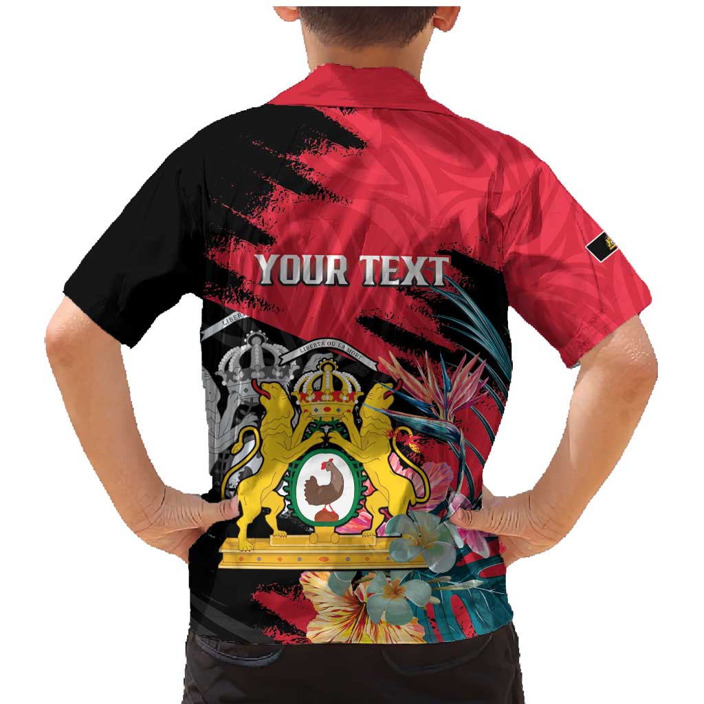 Personalised First Empire of Haiti Family Matching Mermaid Dress and Hawaiian Shirt Haitian Coat Of Arms 1804-1806 Tropical Flowers