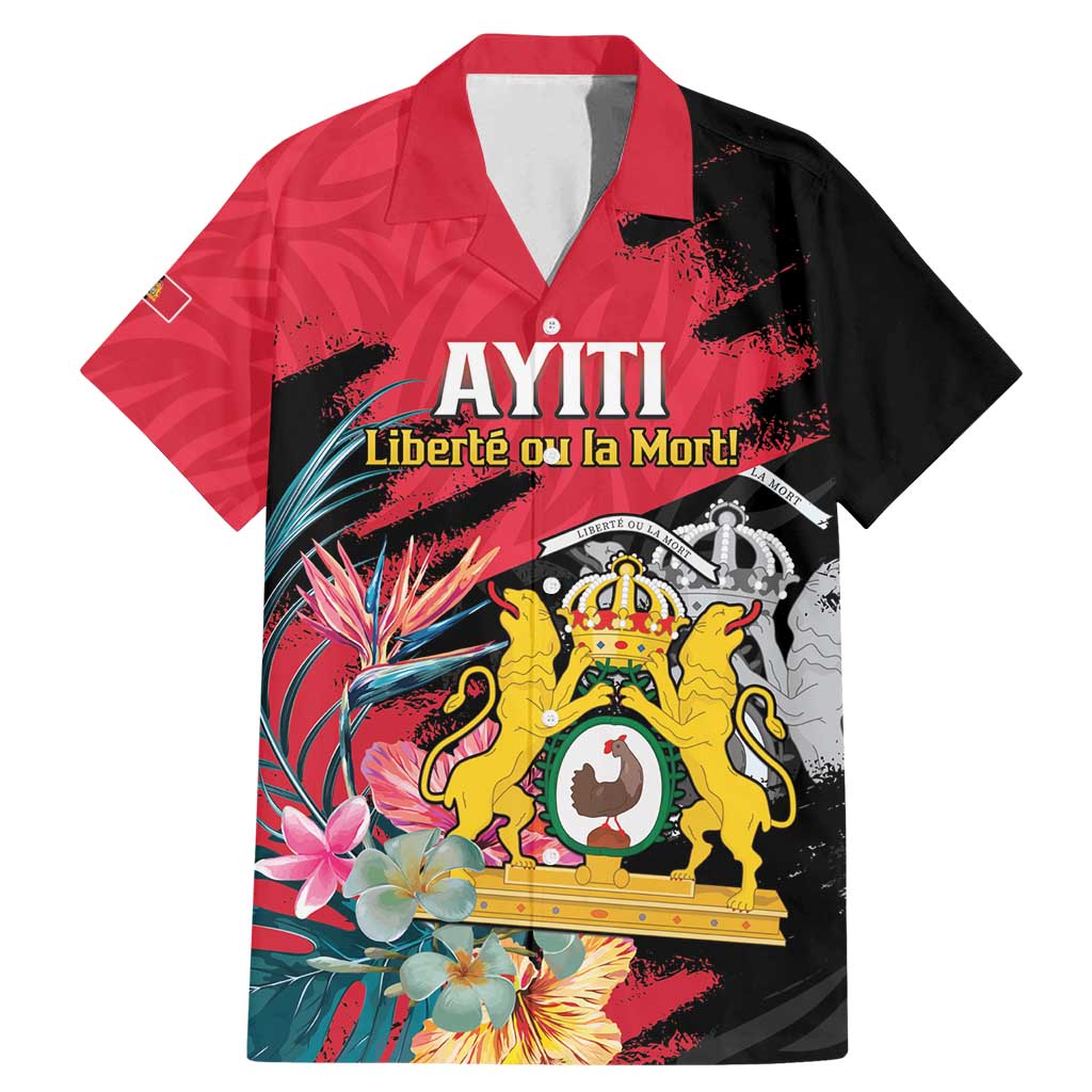 Personalised First Empire of Haiti Family Matching Mermaid Dress and Hawaiian Shirt Haitian Coat Of Arms 1804-1806 Tropical Flowers