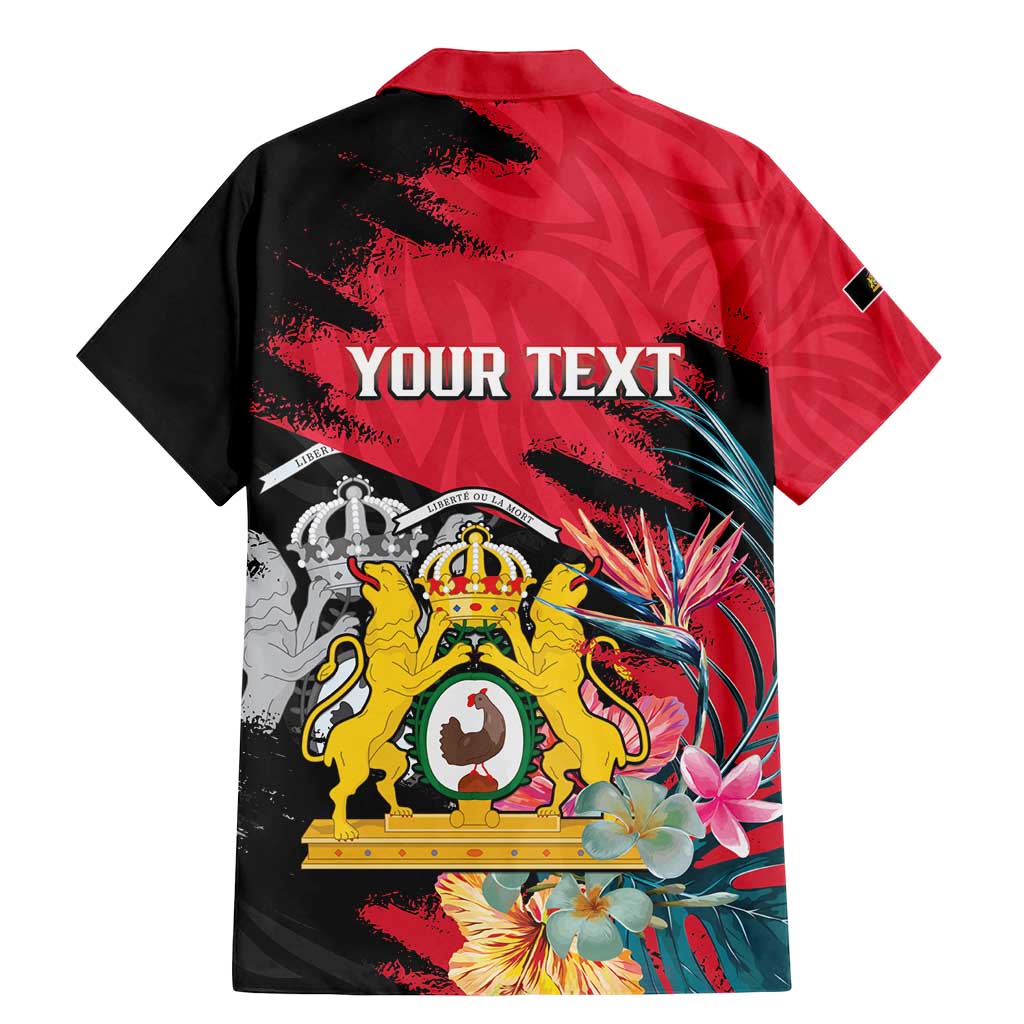 Personalised First Empire of Haiti Family Matching Mermaid Dress and Hawaiian Shirt Haitian Coat Of Arms 1804-1806 Tropical Flowers