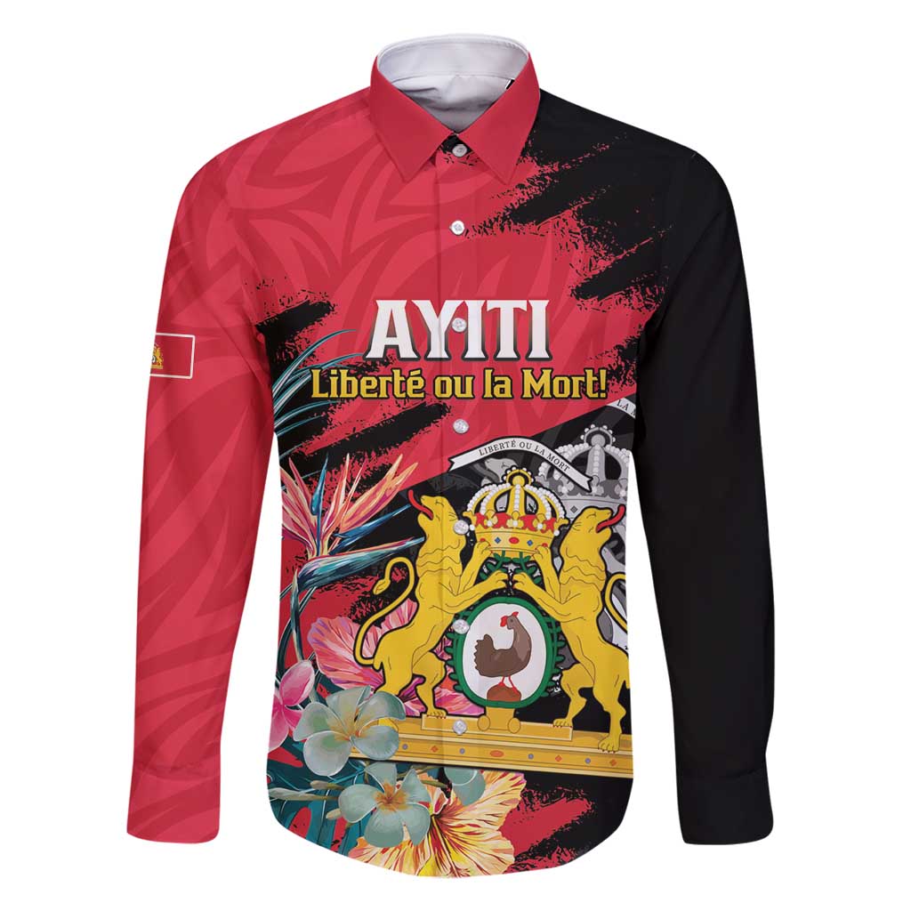 Personalised First Empire of Haiti Family Matching Mermaid Dress and Hawaiian Shirt Haitian Coat Of Arms 1804-1806 Tropical Flowers