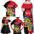 Personalised First Empire of Haiti Family Matching Off Shoulder Maxi Dress and Hawaiian Shirt Haitian Coat Of Arms 1804-1806 Tropical Flowers