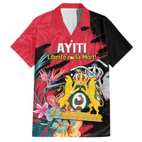 Personalised First Empire of Haiti Hawaiian Shirt Haitian Coat Of Arms 1804-1806 Tropical Flowers