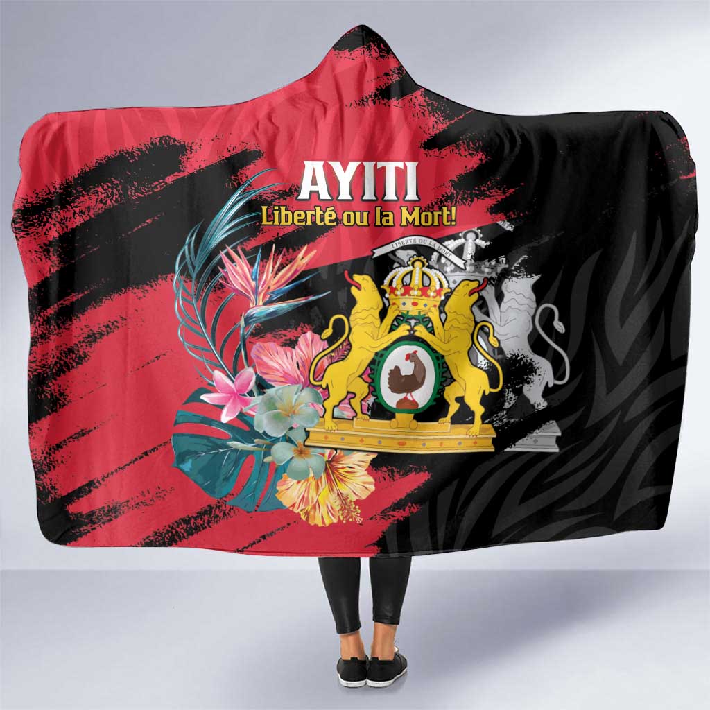 First Empire of Haiti Hooded Blanket Haitian Coat Of Arms 1804-1806 Tropical Flowers