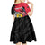 Personalised First Empire of Haiti Kid Short Sleeve Dress Haitian Coat Of Arms 1804-1806 Tropical Flowers