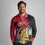 Personalised First Empire of Haiti Long Sleeve Polo Shirt Haitian Coat Of Arms 1804-1806 Tropical Flowers