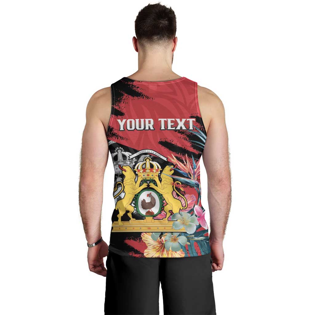 Personalised First Empire of Haiti Men Tank Top Haitian Coat Of Arms 1804-1806 Tropical Flowers