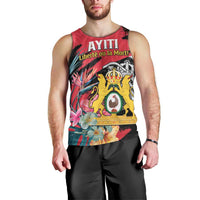 Personalised First Empire of Haiti Men Tank Top Haitian Coat Of Arms 1804-1806 Tropical Flowers