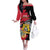 Personalised First Empire of Haiti Off The Shoulder Long Sleeve Dress Haitian Coat Of Arms 1804-1806 Tropical Flowers
