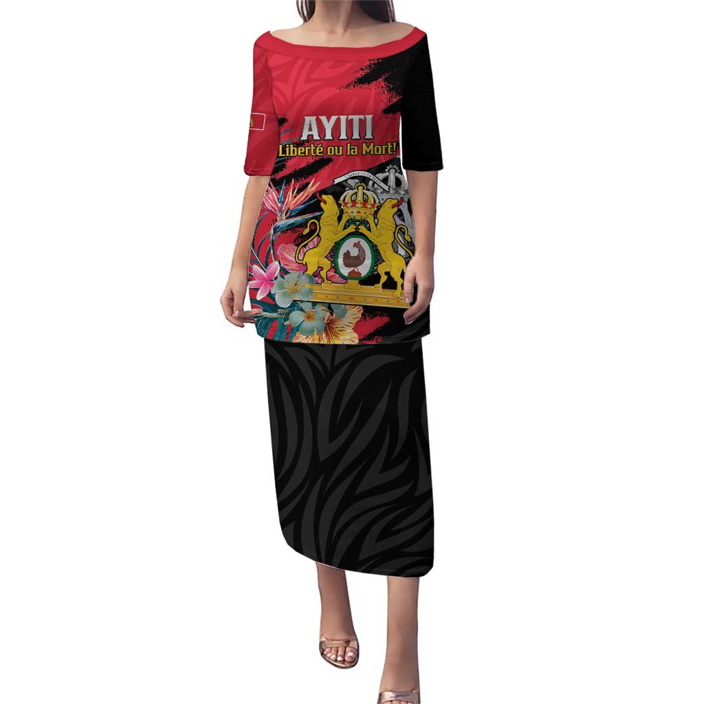 Personalised First Empire of Haiti Puletasi Haitian Coat Of Arms 1804-1806 Tropical Flowers