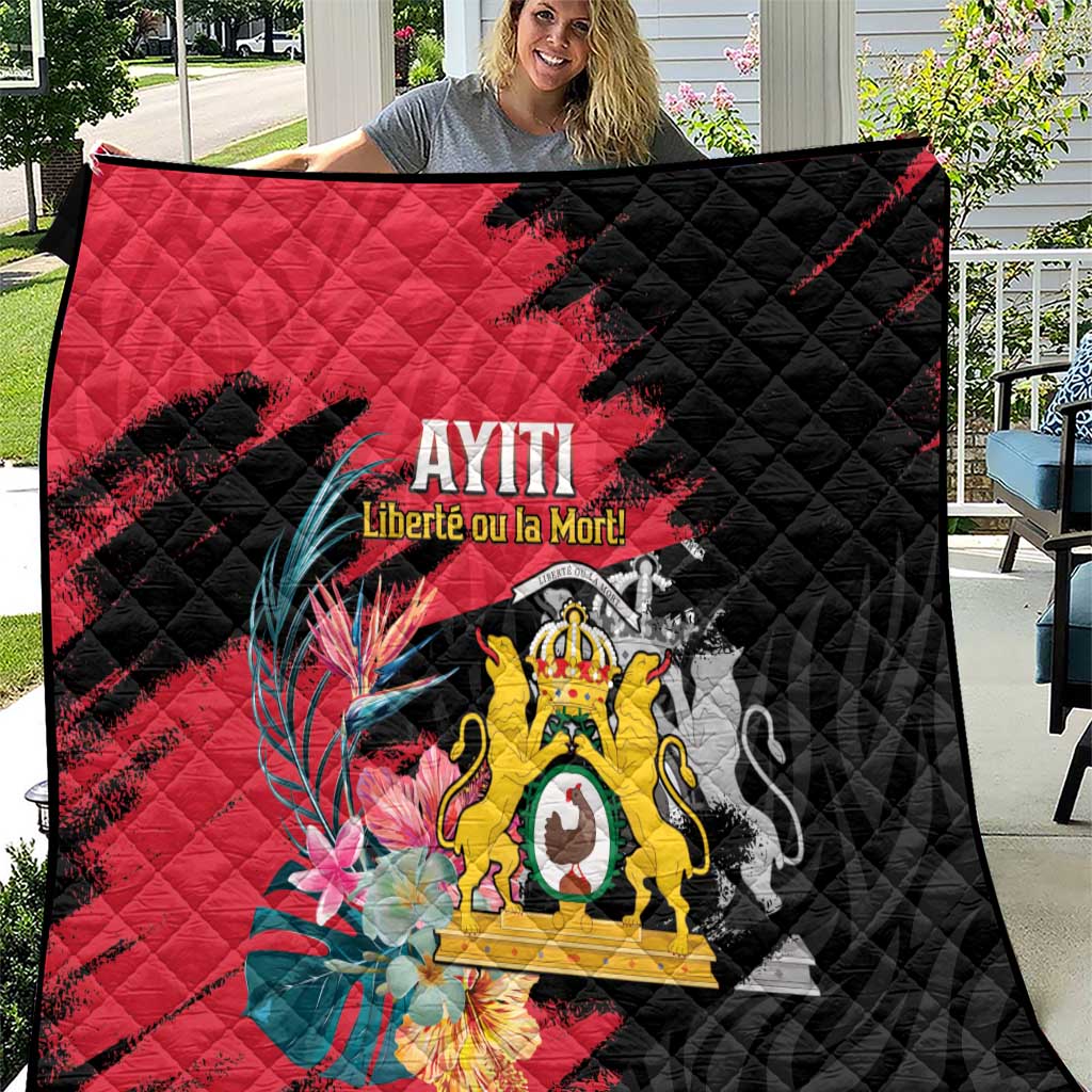 First Empire of Haiti Quilt Haitian Coat Of Arms 1804-1806 Tropical Flowers