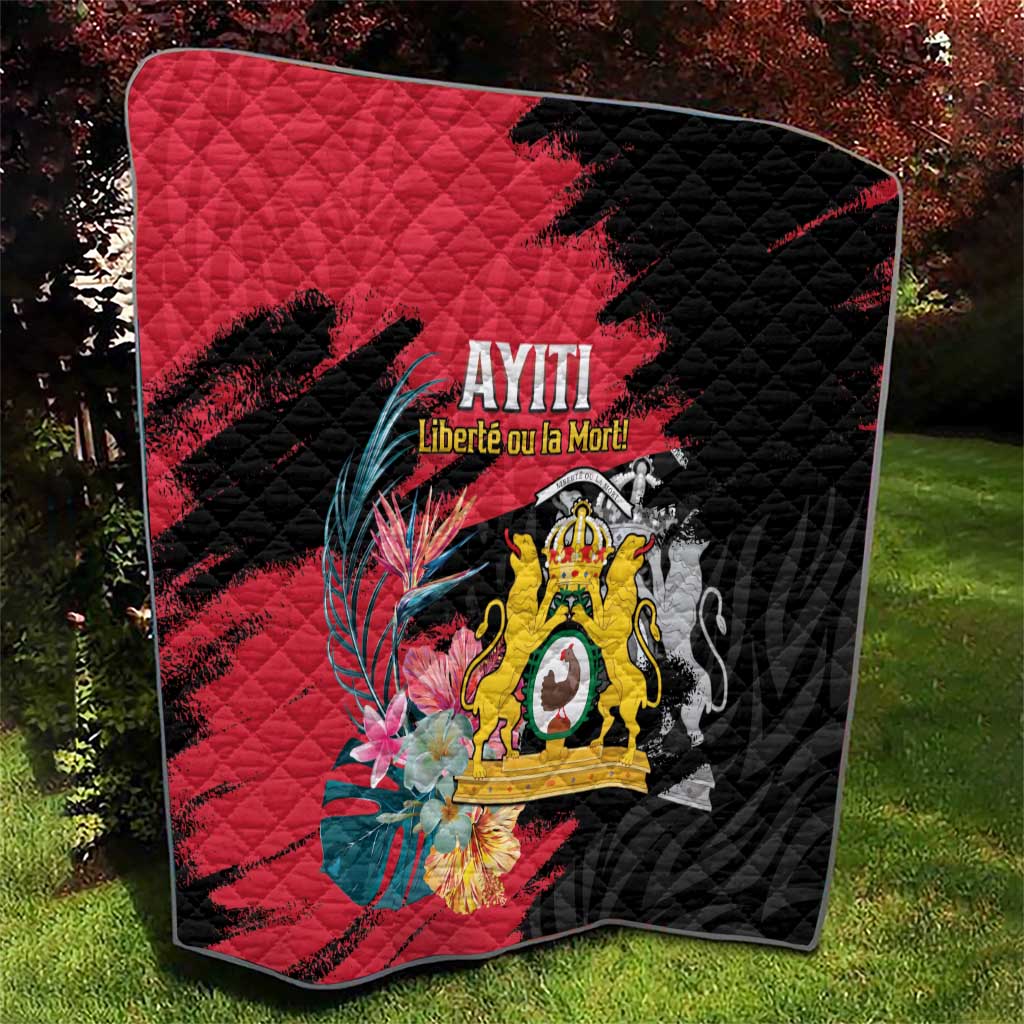 First Empire of Haiti Quilt Haitian Coat Of Arms 1804-1806 Tropical Flowers