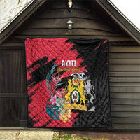 First Empire of Haiti Quilt Haitian Coat Of Arms 1804-1806 Tropical Flowers