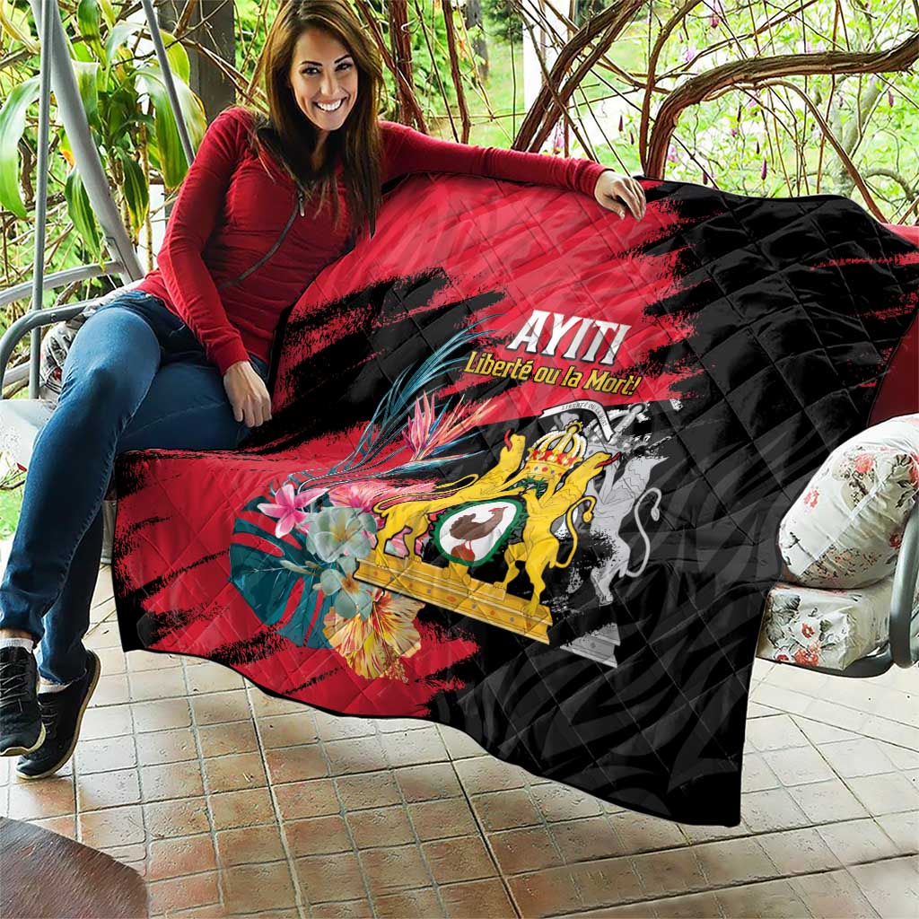 First Empire of Haiti Quilt Haitian Coat Of Arms 1804-1806 Tropical Flowers