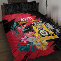 First Empire of Haiti Quilt Bed Set Haitian Coat Of Arms 1804-1806 Tropical Flowers