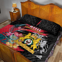 First Empire of Haiti Quilt Bed Set Haitian Coat Of Arms 1804-1806 Tropical Flowers