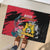 First Empire of Haiti Rubber Doormat Haitian Coat Of Arms 1804-1806 Tropical Flowers