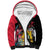 Personalised First Empire of Haiti Sherpa Hoodie Haitian Coat Of Arms 1804-1806 Tropical Flowers