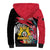 Personalised First Empire of Haiti Sherpa Hoodie Haitian Coat Of Arms 1804-1806 Tropical Flowers