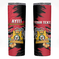 Personalised First Empire of Haiti Skinny Tumbler Haitian Coat Of Arms 1804-1806 Tropical Flowers