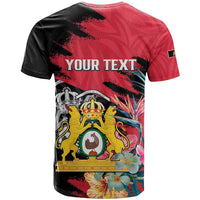 Personalised First Empire of Haiti T Shirt Haitian Coat Of Arms 1804-1806 Tropical Flowers