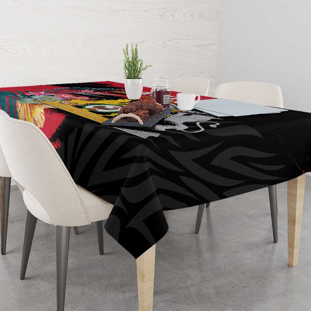 First Empire of Haiti Tablecloth Haitian Coat Of Arms 1804-1806 Tropical Flowers